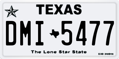 TX license plate DMI5477