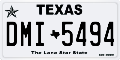 TX license plate DMI5494