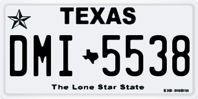 TX license plate DMI5538