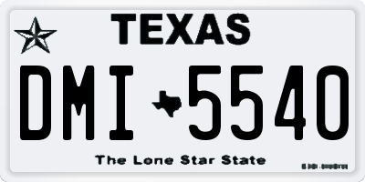 TX license plate DMI5540