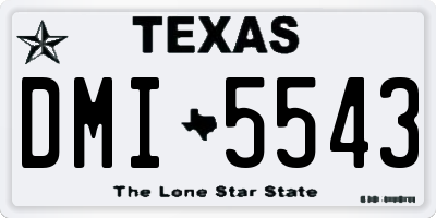 TX license plate DMI5543