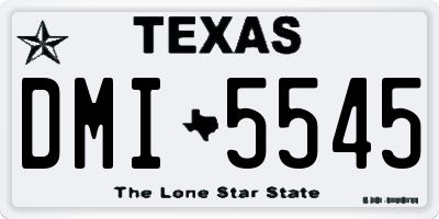 TX license plate DMI5545
