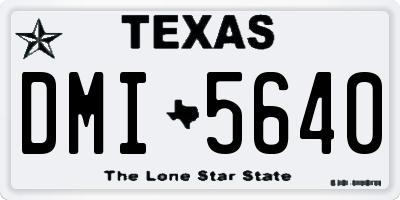TX license plate DMI5640