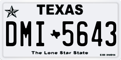 TX license plate DMI5643