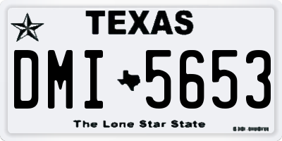 TX license plate DMI5653