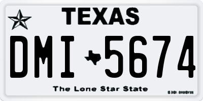 TX license plate DMI5674