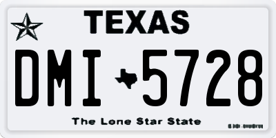 TX license plate DMI5728