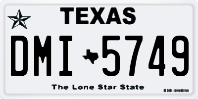 TX license plate DMI5749