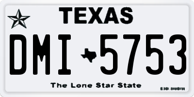 TX license plate DMI5753