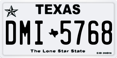 TX license plate DMI5768