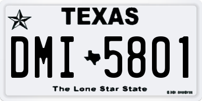 TX license plate DMI5801