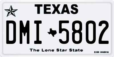TX license plate DMI5802