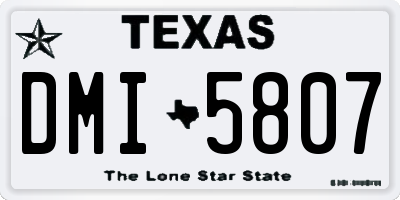 TX license plate DMI5807