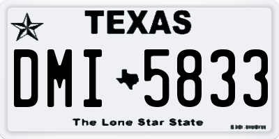 TX license plate DMI5833