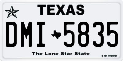 TX license plate DMI5835