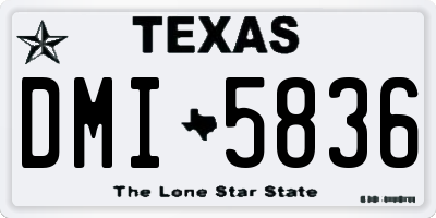 TX license plate DMI5836
