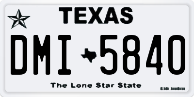 TX license plate DMI5840