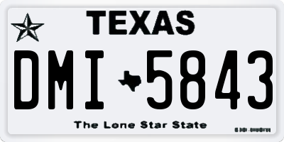 TX license plate DMI5843