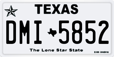 TX license plate DMI5852