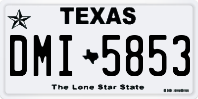TX license plate DMI5853