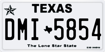 TX license plate DMI5854