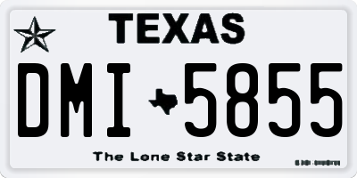 TX license plate DMI5855