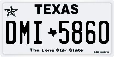 TX license plate DMI5860