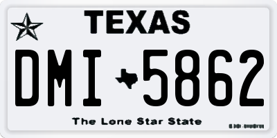 TX license plate DMI5862