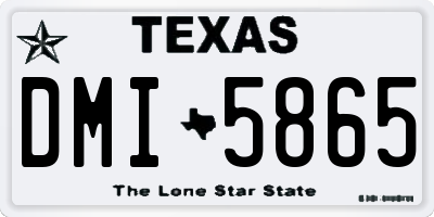 TX license plate DMI5865