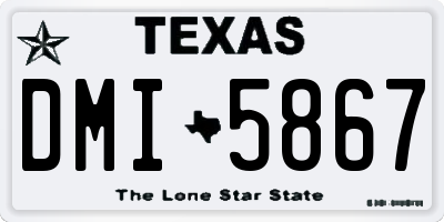 TX license plate DMI5867