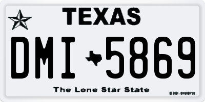 TX license plate DMI5869