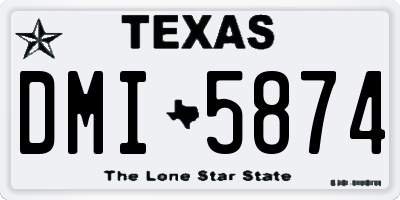 TX license plate DMI5874