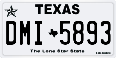 TX license plate DMI5893