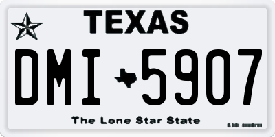 TX license plate DMI5907