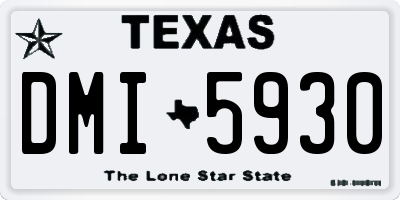 TX license plate DMI5930