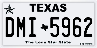 TX license plate DMI5962