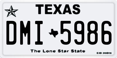 TX license plate DMI5986