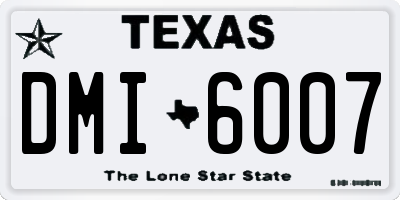 TX license plate DMI6007