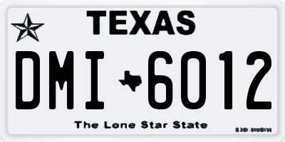 TX license plate DMI6012