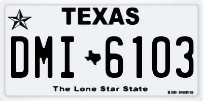 TX license plate DMI6103