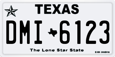 TX license plate DMI6123