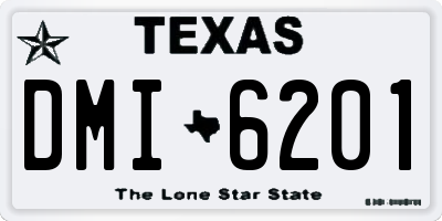 TX license plate DMI6201