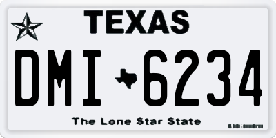 TX license plate DMI6234