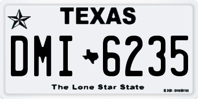 TX license plate DMI6235