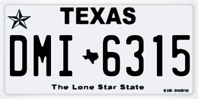 TX license plate DMI6315