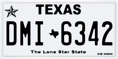 TX license plate DMI6342