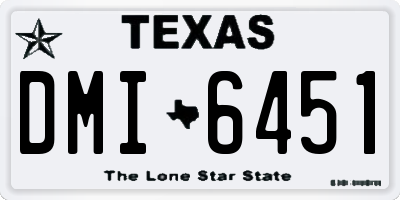 TX license plate DMI6451