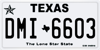 TX license plate DMI6603