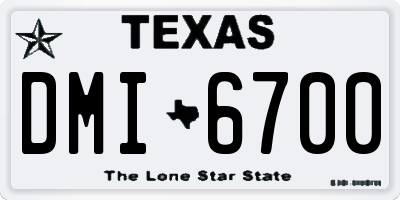 TX license plate DMI6700
