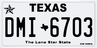 TX license plate DMI6703